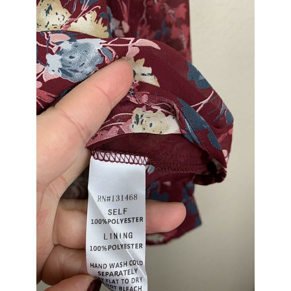 Vici Collection Floral Ruffle Button Front Top - Picture 4 of 5